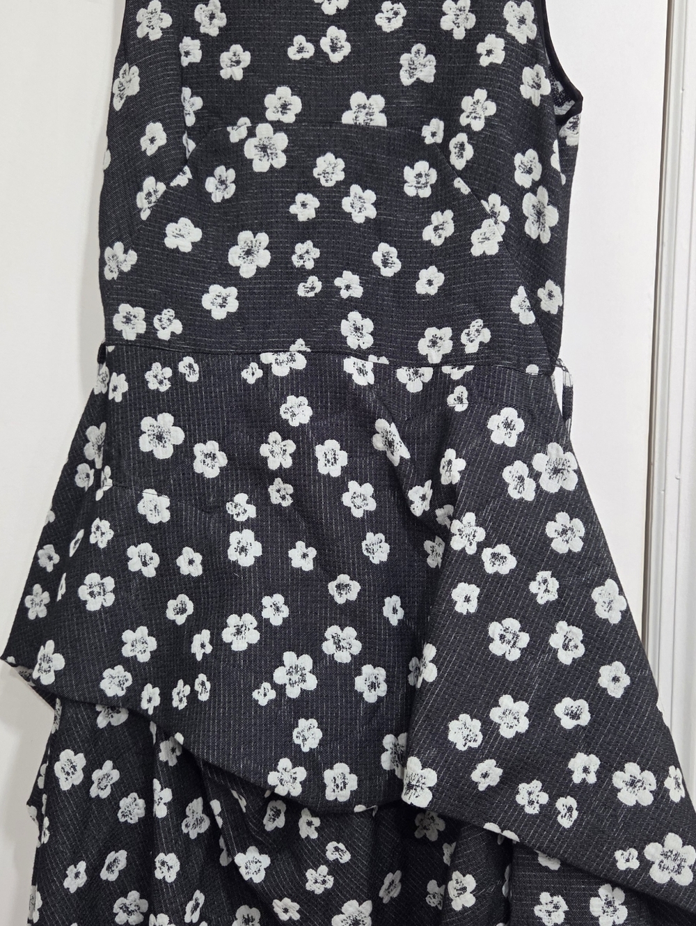 Morgane Le Fay Black Dress with White Floral Print